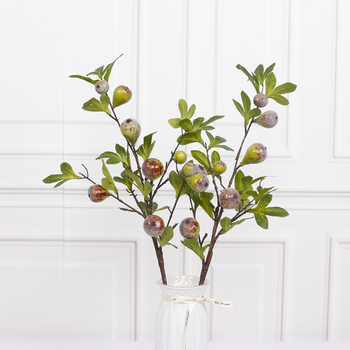 artificial single branch leafy fig simulation chestnut fruit branch living room table decoration simulation flower
