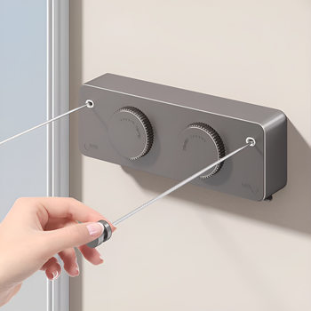 Telescopic Clothesline for Drying Clothes, Indoor Invisible Punch-Free Bathroom Retractable Clothes Drying Rack, Balcony Wire Rope