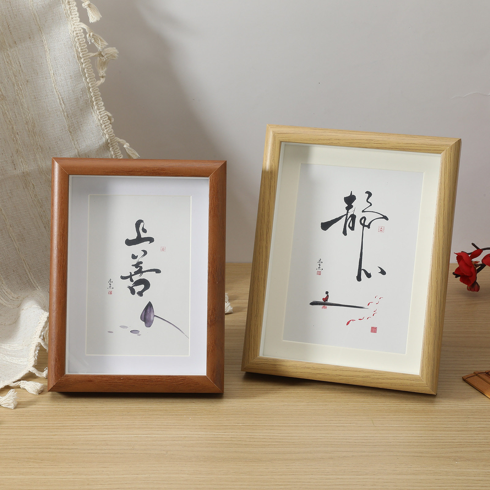 New Chinese Style 6inch Hollow Picture Frame Empty Frame 7810inch A4 Cultural and Creative Calligraphy and Painting Frame for Mounting and Decoration on a Tabletop