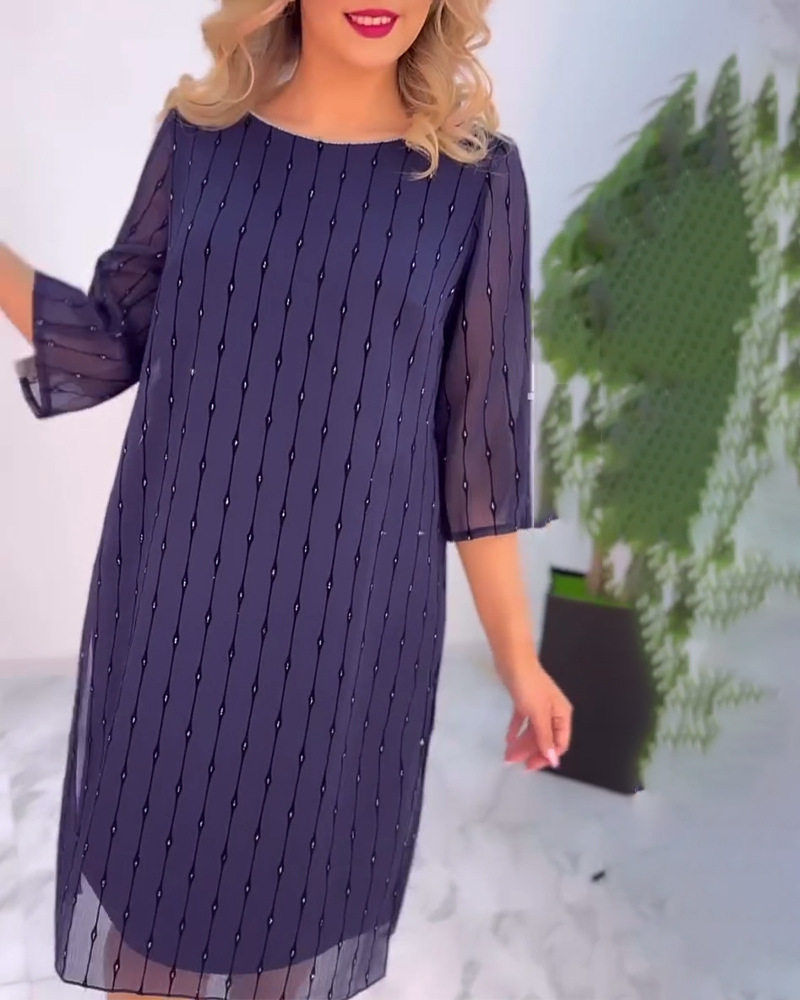 Spring Womens Dress Slim Fit Round Neck Solid Color Pleated Design Casual or Formal Occasions Wholesale Available