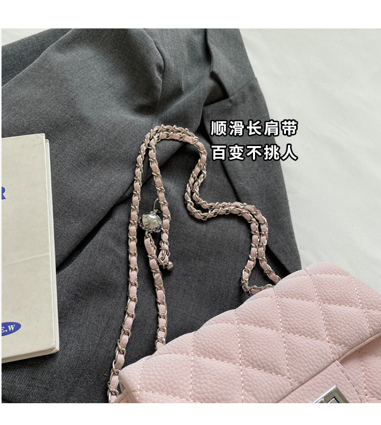 Korean Style New Fashion Chanel Style Diamond Embroidery Line Small Square Bag Women's Underarm Bag High-grade Chain Crossbody Bag 12 O1CN01qMmYf21HDBIbcB8qT !!2214631120723 0 cib