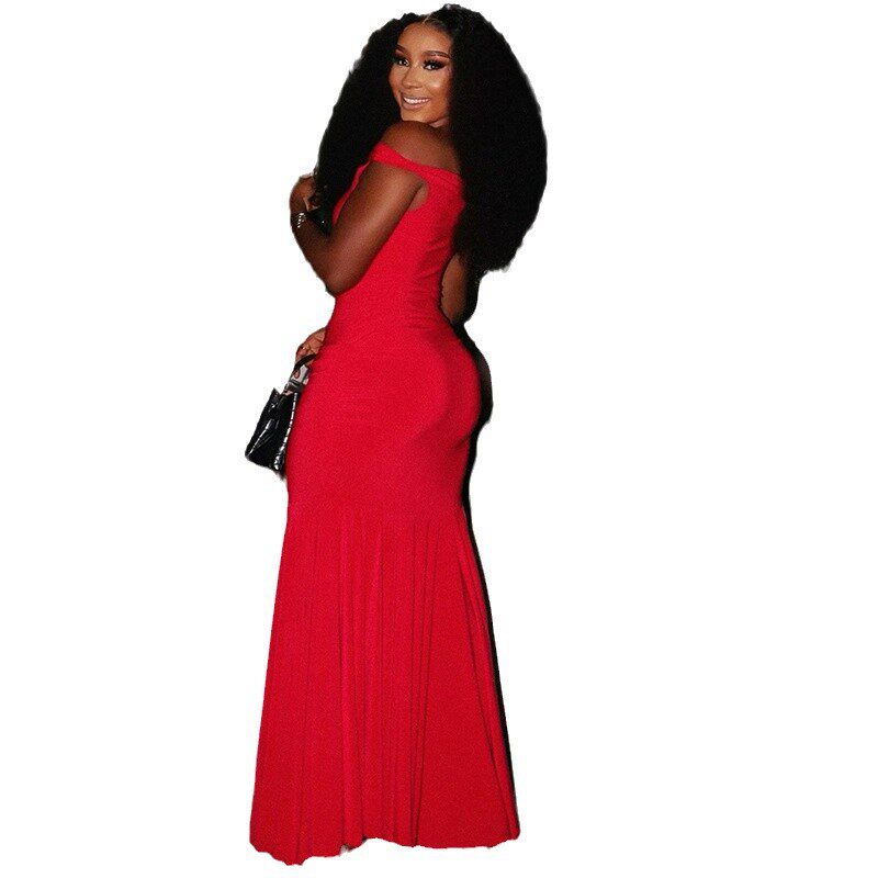Elegant Solid Color Off Shoulder Midi Dress Fitted Silhouette Dolman Sleeves Versatile for Parties or Casual Wear