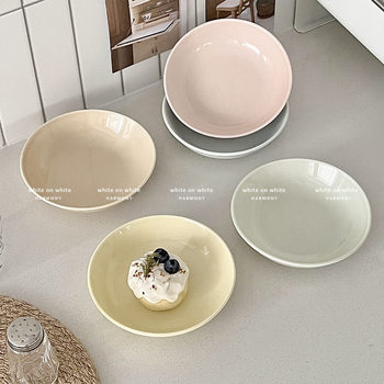 Cream Style Tableware Small Plate in Style Dish Exquisite Household Cute Ceramic Fruit Dessert Plate Cake Snack Dish