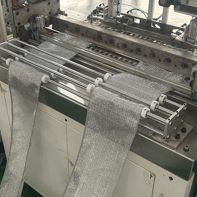 Double-sided silver wire dish cloth steel wire cloth instead of steel ball kitchen non-stick oil dish towel metal wire cleaning cloth