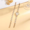 2 pcs/set Spring and Summer Ladies New Love Aurora Dial Diamond Watch Bracelet Gift suit Birthday Gift