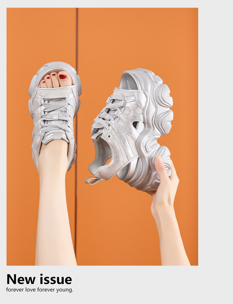 Dép sandal nữ xỏ ngón đế bệt mũi cá đơn giản — Bạc, Trắng chi tiết 12