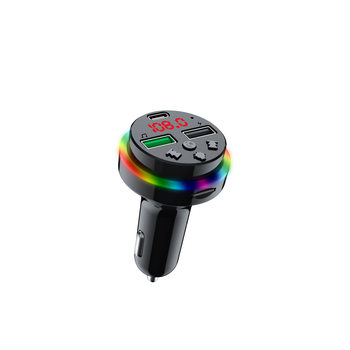 Car Bluetooth player multi-function MP3 new Bluetooth receiver U disk car FM transmitter with atmosphere light