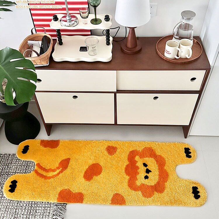 Animal Cartoon Flocking Bedroom Bedside Blanket Advanced Living Room Long Carpet Bay Window Children's Room Tufted Plush Blanket