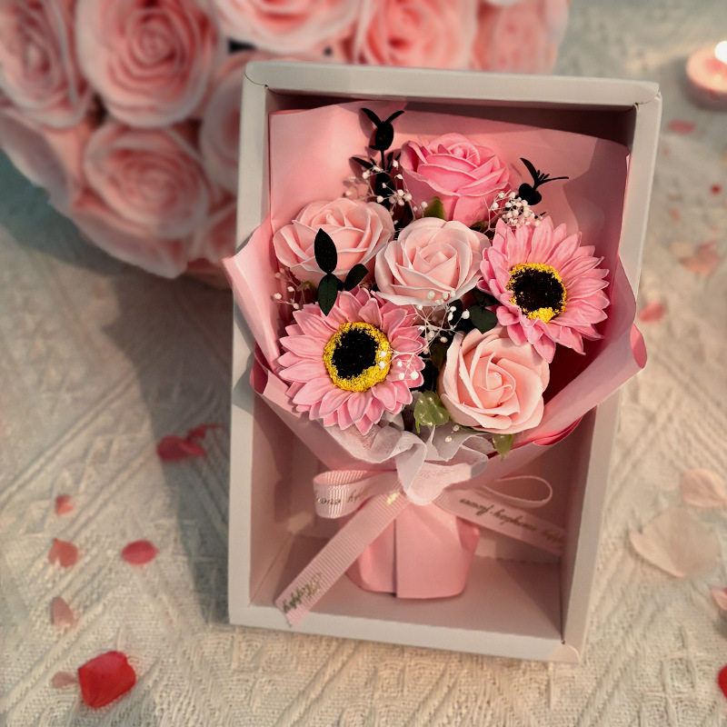 3076-8 ライトピンクローズひまわり