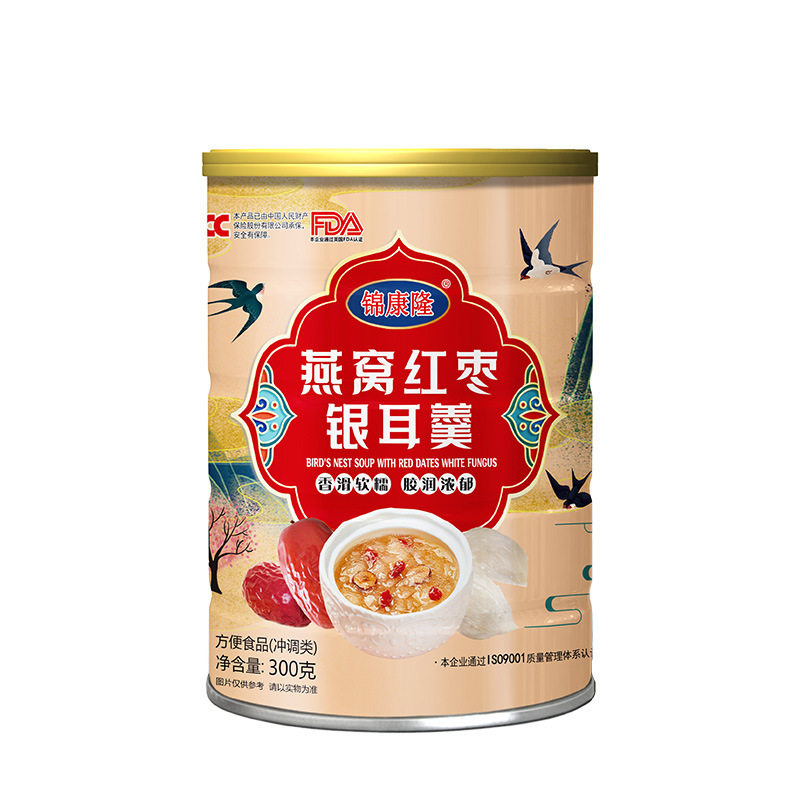 Manufacturer Delivers Bird's Nest, Red Dates, White Fungus Soup, Nuts, Fruit and Lotus Root Powder 300g Ready-To-Eat Nutritious Breakfast Wholesale