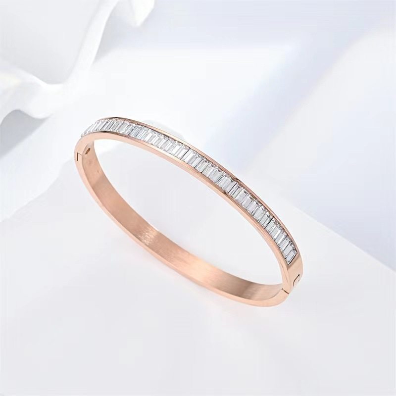 钛钢手镯女生高级感小众满天星不掉色镶钻精致排钻ins风满钻手环