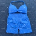 Electric blue bra and shorts set