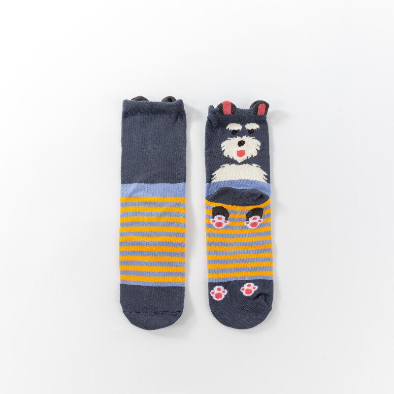 春秋新款卡通直板狗中筒袜棉质袜子女 诸暨厂家批发