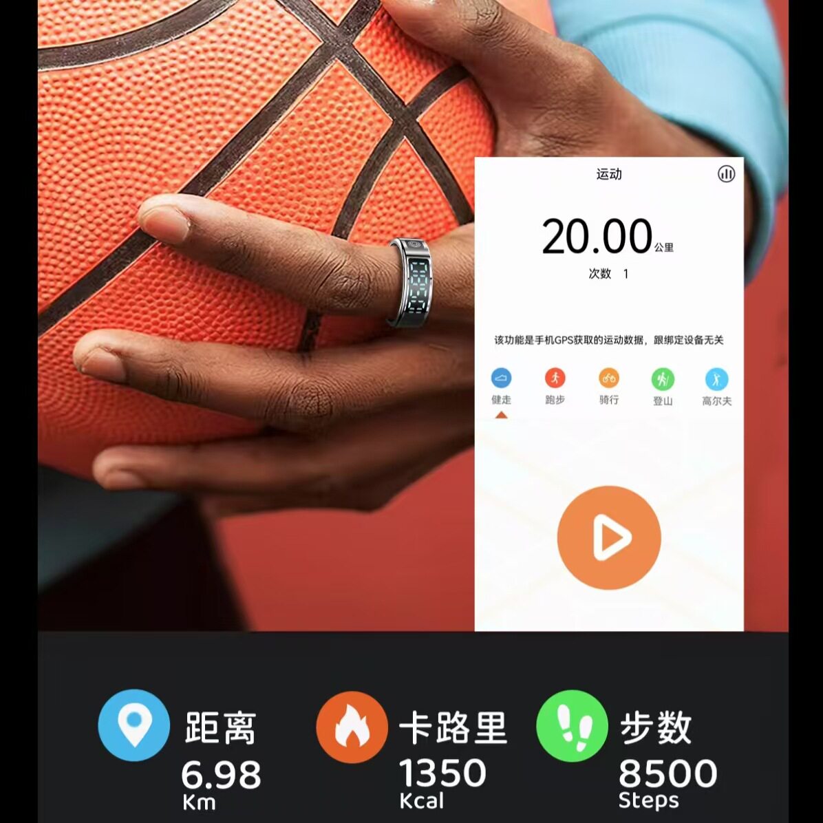 Black technology digital display screen smart ring monitoring heart rate blood oxygen sleep health step movement