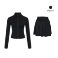 Black short skirt and short jacket suit