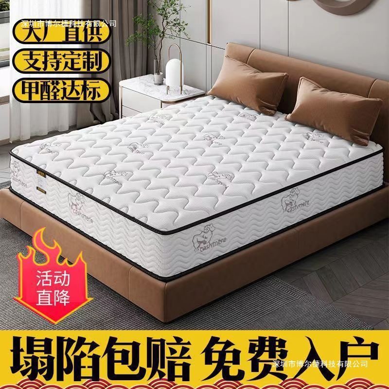 Simmons Mattress Economical 20cm Thick Household Spring Latex Coconut Palm Soft and Hard Dual-Use Silk Flower Whole Mesh Spring-Free