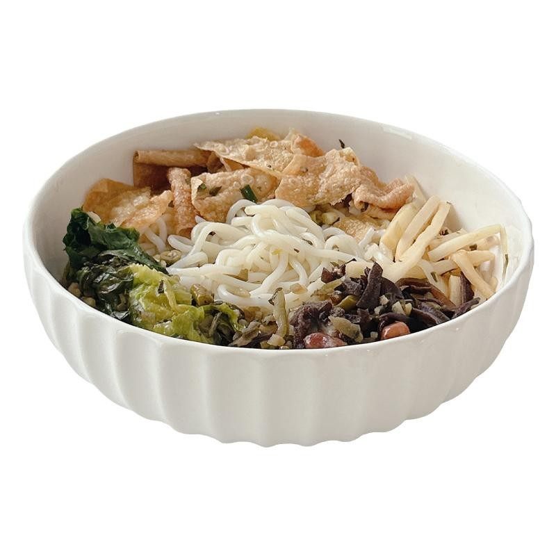 Snail Powder Bowl High Beauty Value Dormitory Student Instant Noodle Ceramic Household Large Soup Bowl Single Pickled Fish Bowl