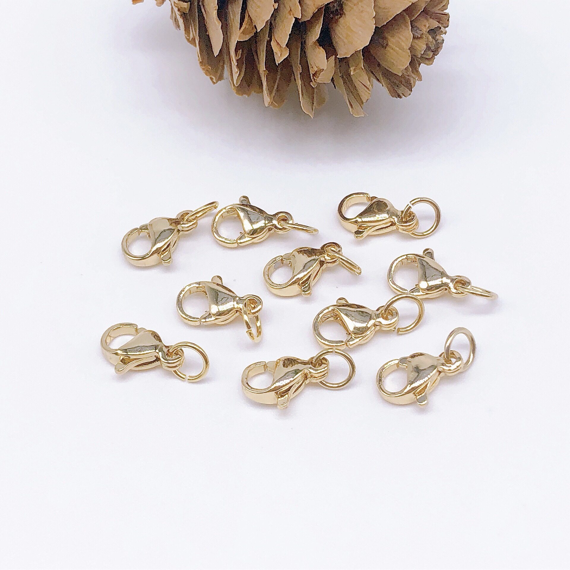 18K Gold-Filled Lobster Clasp DIY Handmade Jewelry Accessories Gold Necklace Bracelet Connection Finishing Buckle Spring Buckle