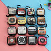 Vintage Tinplate Square Coin Purse Electric Key Coin Zipper Bag Headset Data Cable Organize Storage Box
