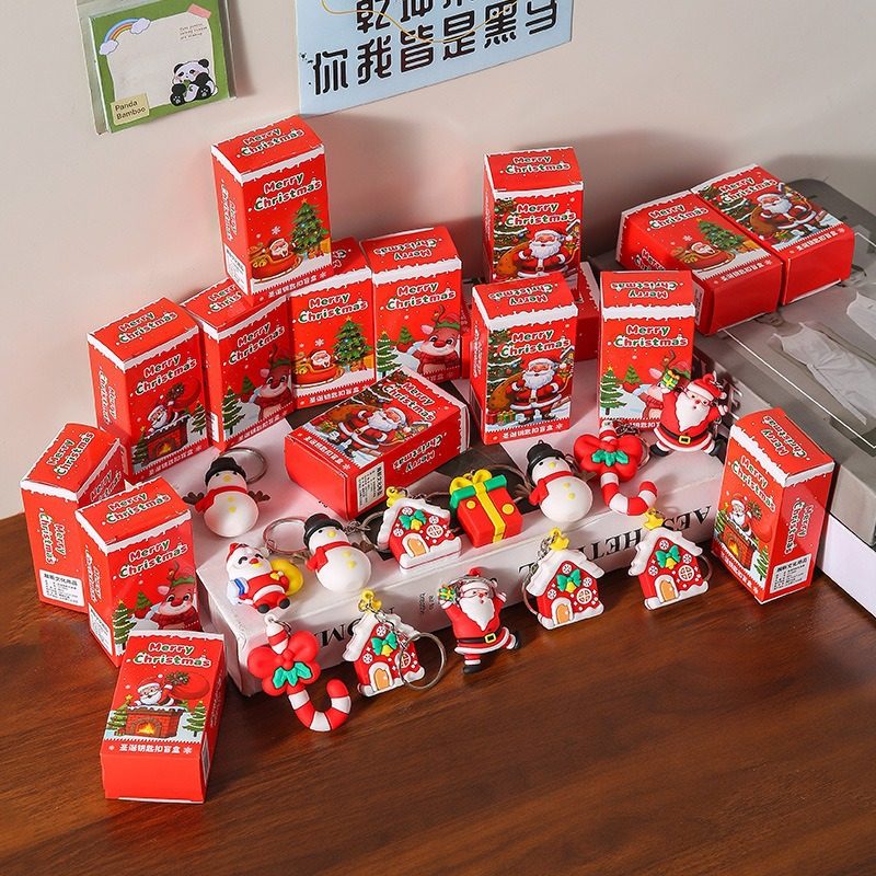 Christmas Blind Box Pendant Keychain Blind Box Children's Christmas Gift Cartoon Doll Keychain Boys and Girls Gifts