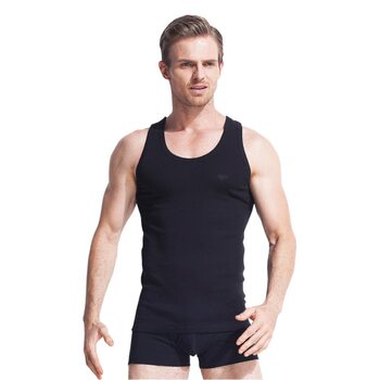Seven Wolves Men's Pure Cotton 10A Antibacterial Anti-Mite Fitness Tank Top Sports Undershirt for Men