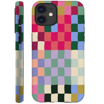 Amazon Irregular Checkered Phone Case for Apple 17Pro Double-Layer Thickened Anti-Drop 16Pro Two-In-One Film Case