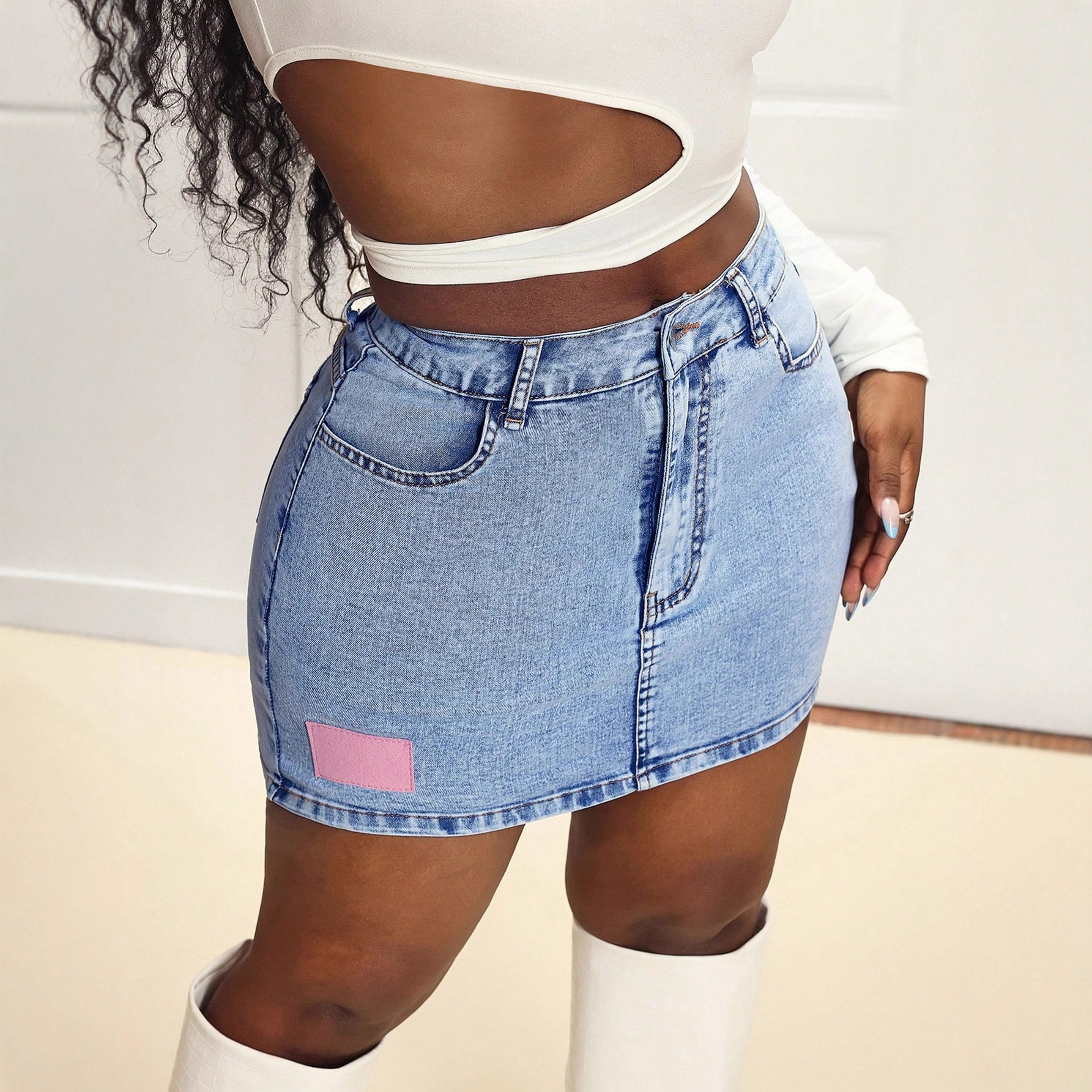 High Stretch Sexy Denim Bodycon Mini Skirt Trendy European and American Style Perfect for Parties and Night Out