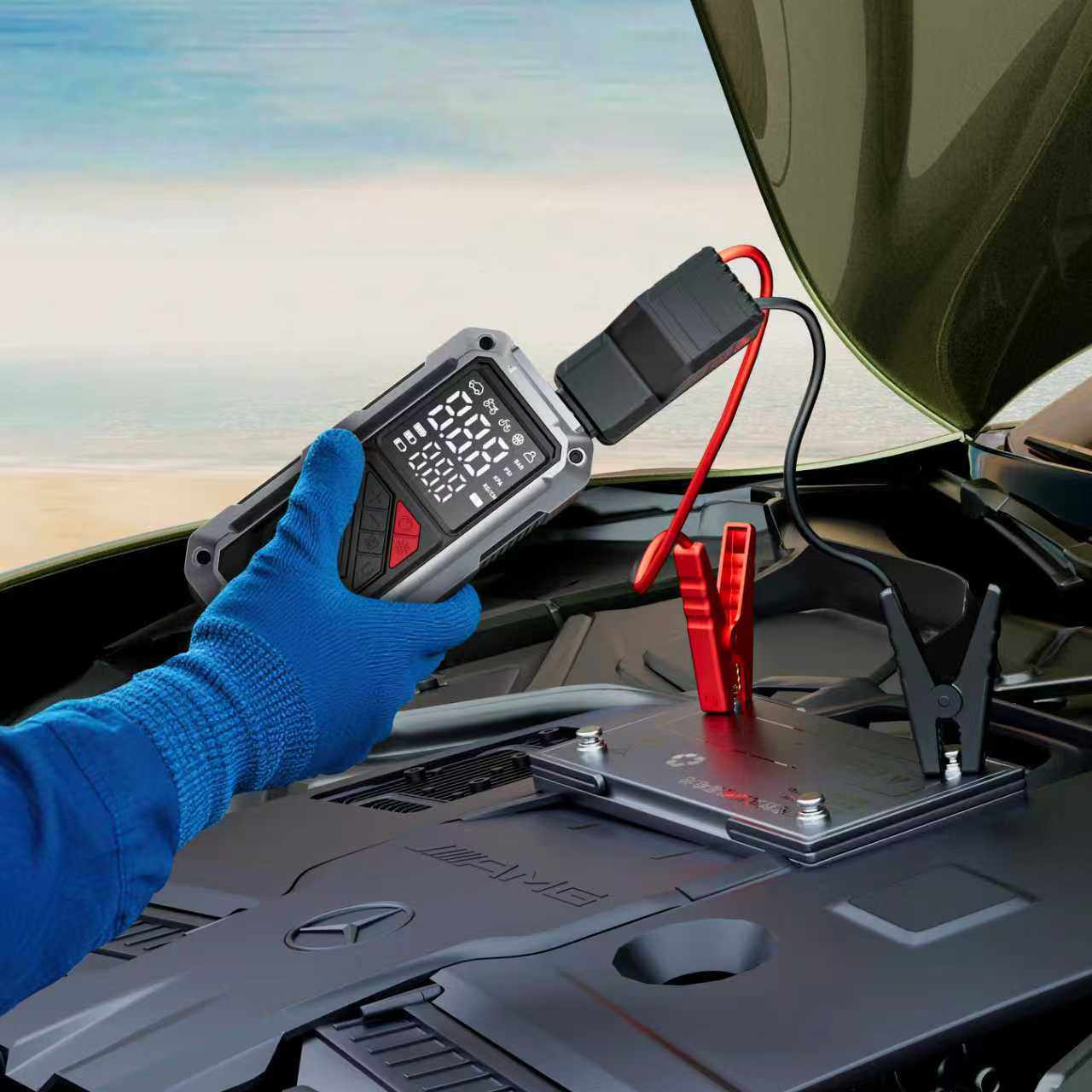 Cross-Border New Car Air Pump, Portable Tire Inflator, Small Multi-Functional Air Pump with Electric Charging and Inflating All-In-One Machine