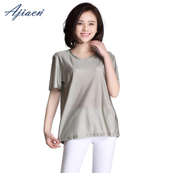 10070 women's silver fiber electromagnetic radiation protective clothing T-shirt silver fiber radiation underwear factory direct sales