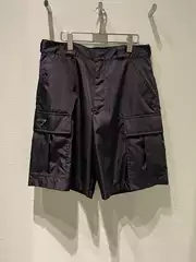 Summer Nylon Triangle Logo Cargo Shorts with Double Pockets, Loose Straight Leg for Men and Women