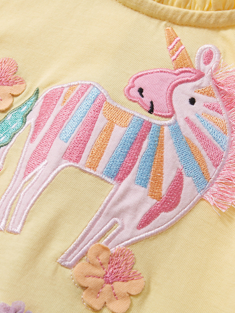 Kids' Princess Dress, Summer Cotton Tulle Kids' Skirt, Girls' Short-sleeve Dress