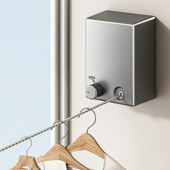 Invisible clothesline Indoor Non-perforated Shrink Steel Wire Drying Rack Bathroom Balcony Telescopic Clothes Hanging Artifact