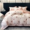 100-Count Tencel Cotton Brushed Four-Piece Set Autumn and Winter Cotton Bed Bed Sheets Quilt Cover Accessible Luxury Printed Cotton Bedding