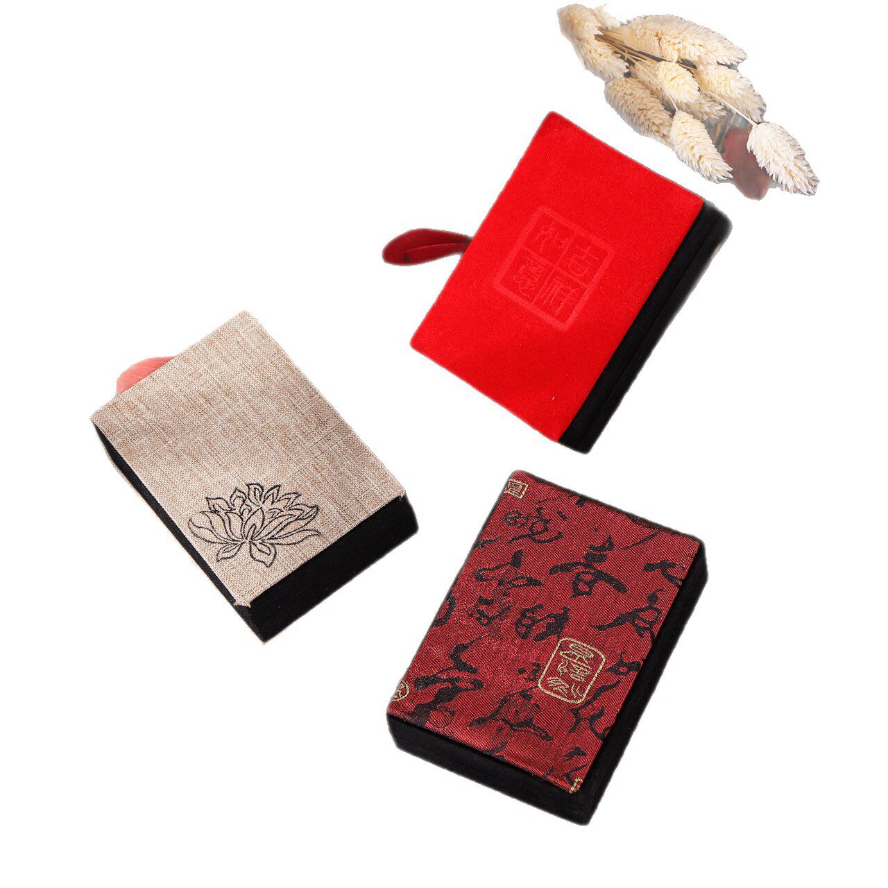 Manufacturer Wholesale Linen Velvet Jewelry Packaging Box Necklace Earrings Jewelry Ring Box Bracelet Pendant Bracelet