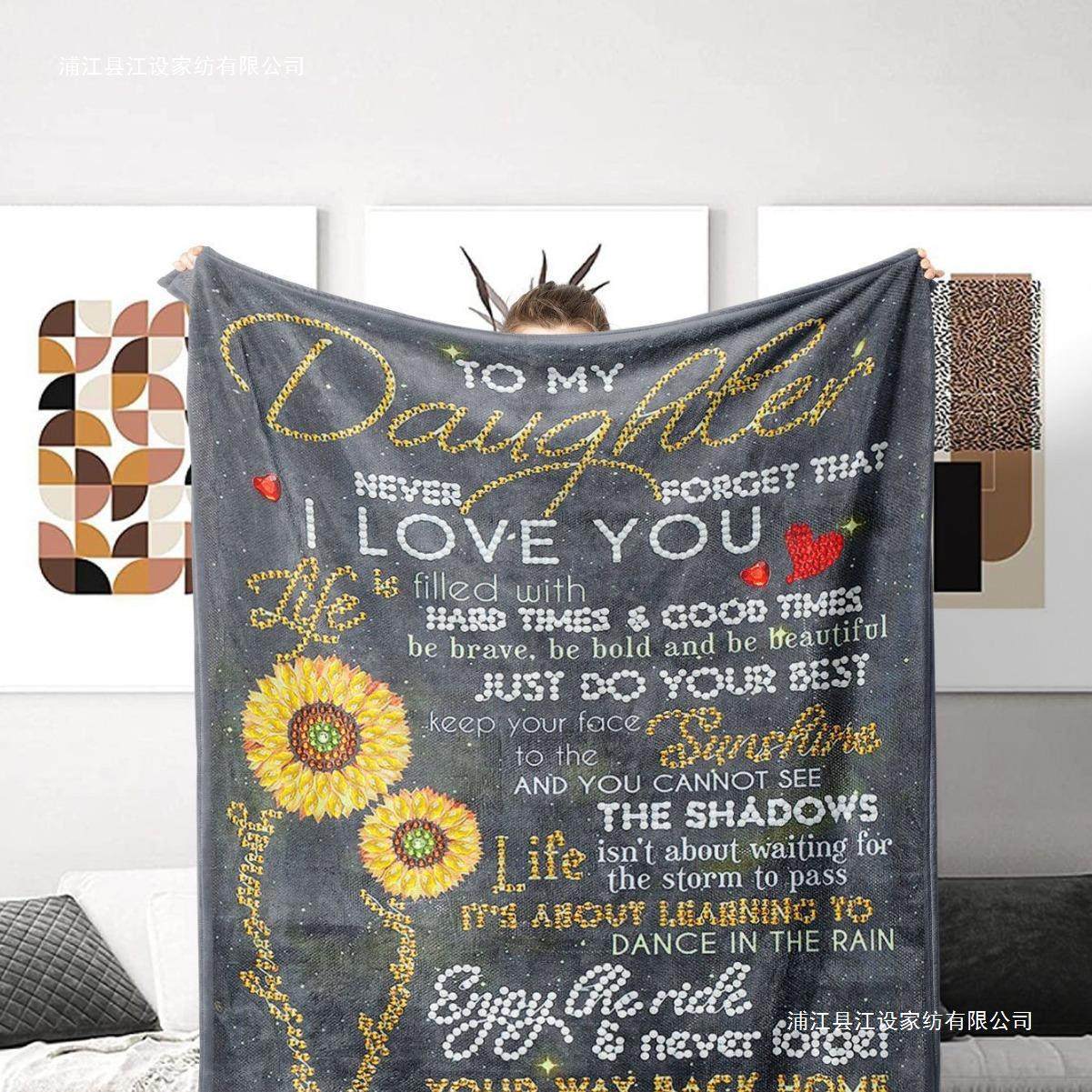 ins Popular Amazon's Popular Mother's Envelope Letter Style Gift Flannel Blanket for Daughter
