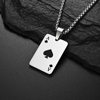 Lucky black peach necklace pendant Amazon personality red peach playing card pendant tide hanging titanium steel supply