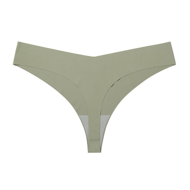 欧美低腰冰丝裸感无痕纯棉裆透气大码T型内裤 女士性感一片式内裤