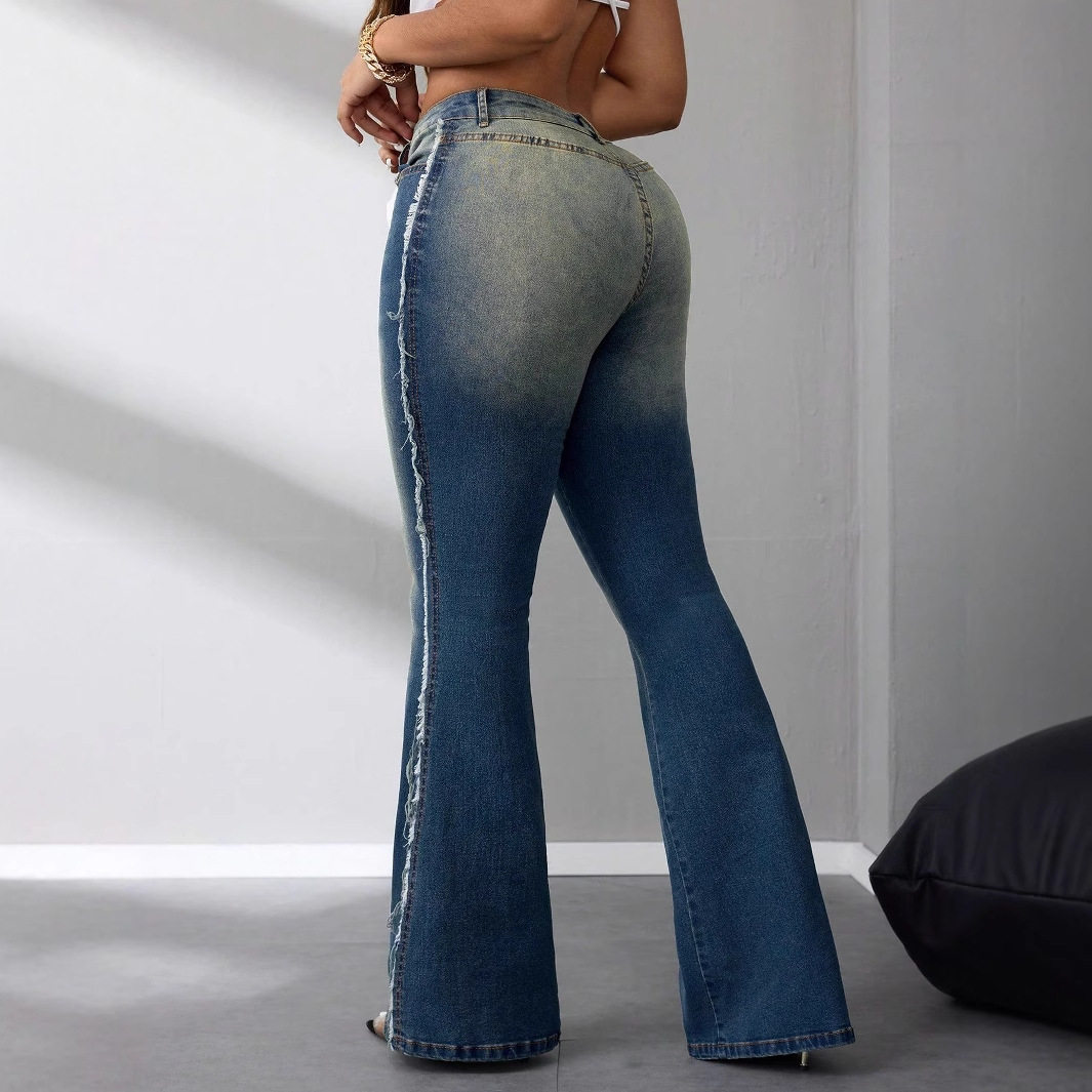 High Waisted Flare Jeans Stretchy Trendy Comfortable Casual Wear for Women Wholesale Available
