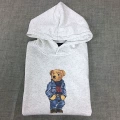 Light floral gray long-sleeved hoodie) (with english logo)