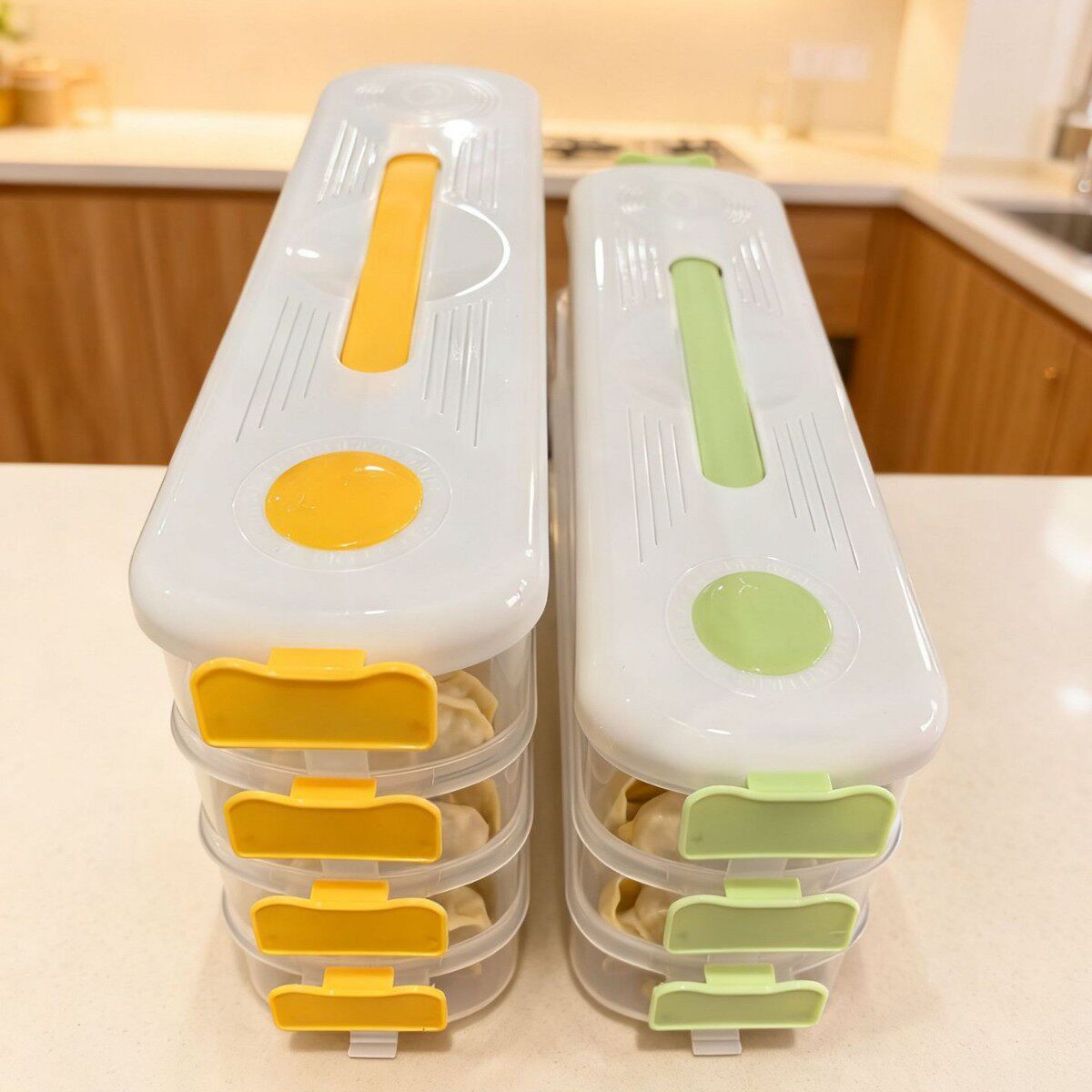 Narrow-Sided Dumpling Box for Frozen Dumplings, Multi-Layer Storage, Non-Stick Bottom, Large Capacity, Refrigerator Preservation, Sealed Dumpling Freezing Box