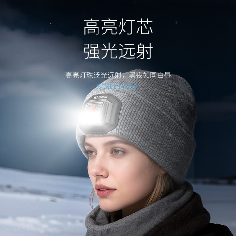 New Mini Hat Light Sensor Headlight Warm Strong Light Long-Range Head-Mounted Outdoor Work Miner's Lamp Rechargeable