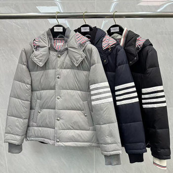 Factory Direct Tb Classic Four-Bar down Jacket Casual Versatile Simple Unisex Long-Sleeve down Jacket Coat