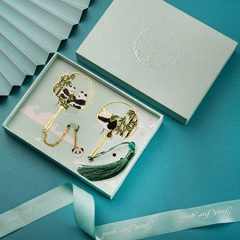 Exquisite Panda Metal Bookmark Cut Out Tassel Student Stationery Chinese Style Chengdu Scenic Spot Cultural and Creative Souvenir Customization