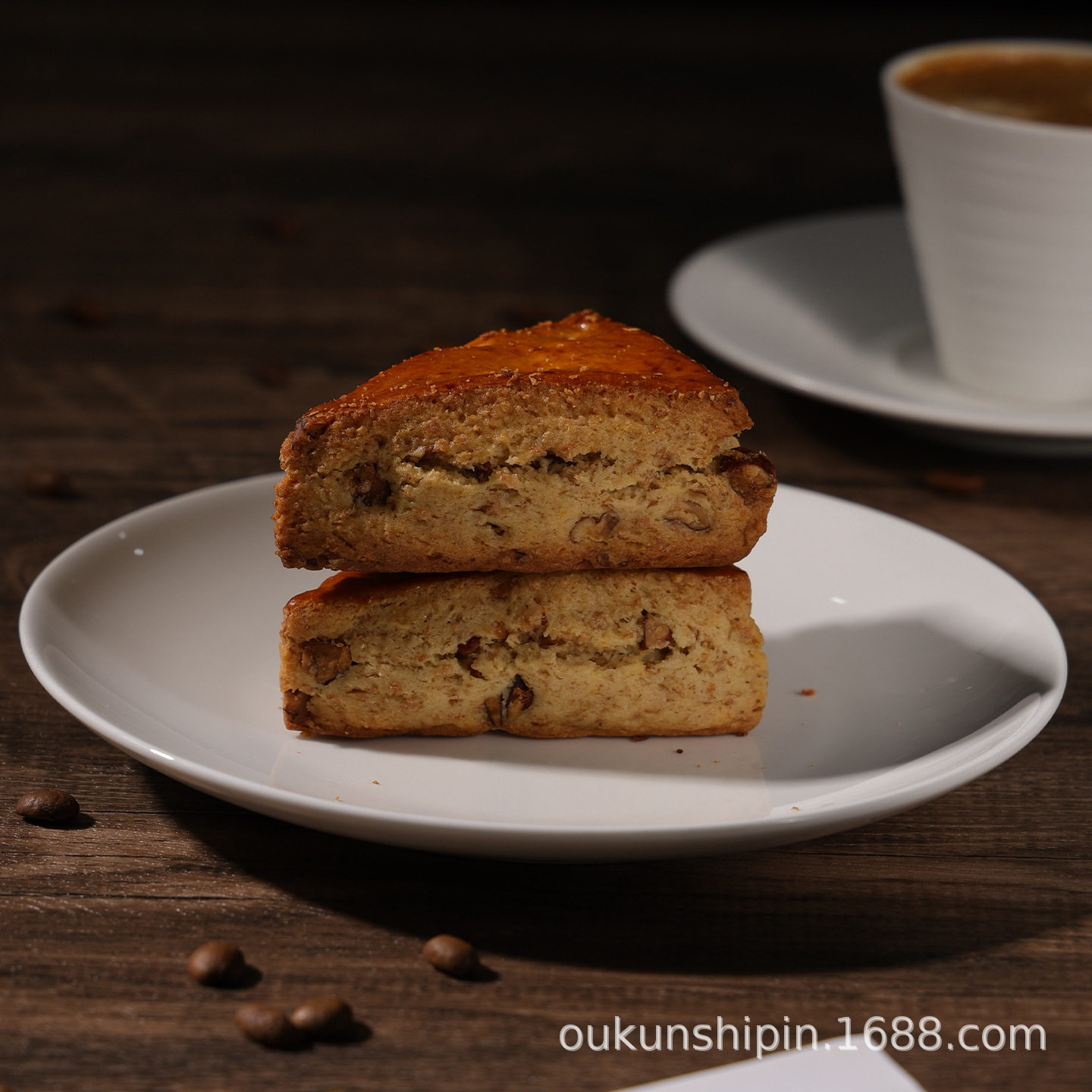 Beiting Pecan Triangle Scone Bread Commercial Coffee Shop Afternoon Tea Break Frozen Baked Semi-Finished Products Full Box