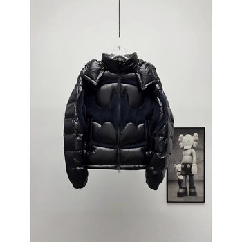 Solander Men's Batman Collaboration Black Hooded down Jacket Thickened and Warm