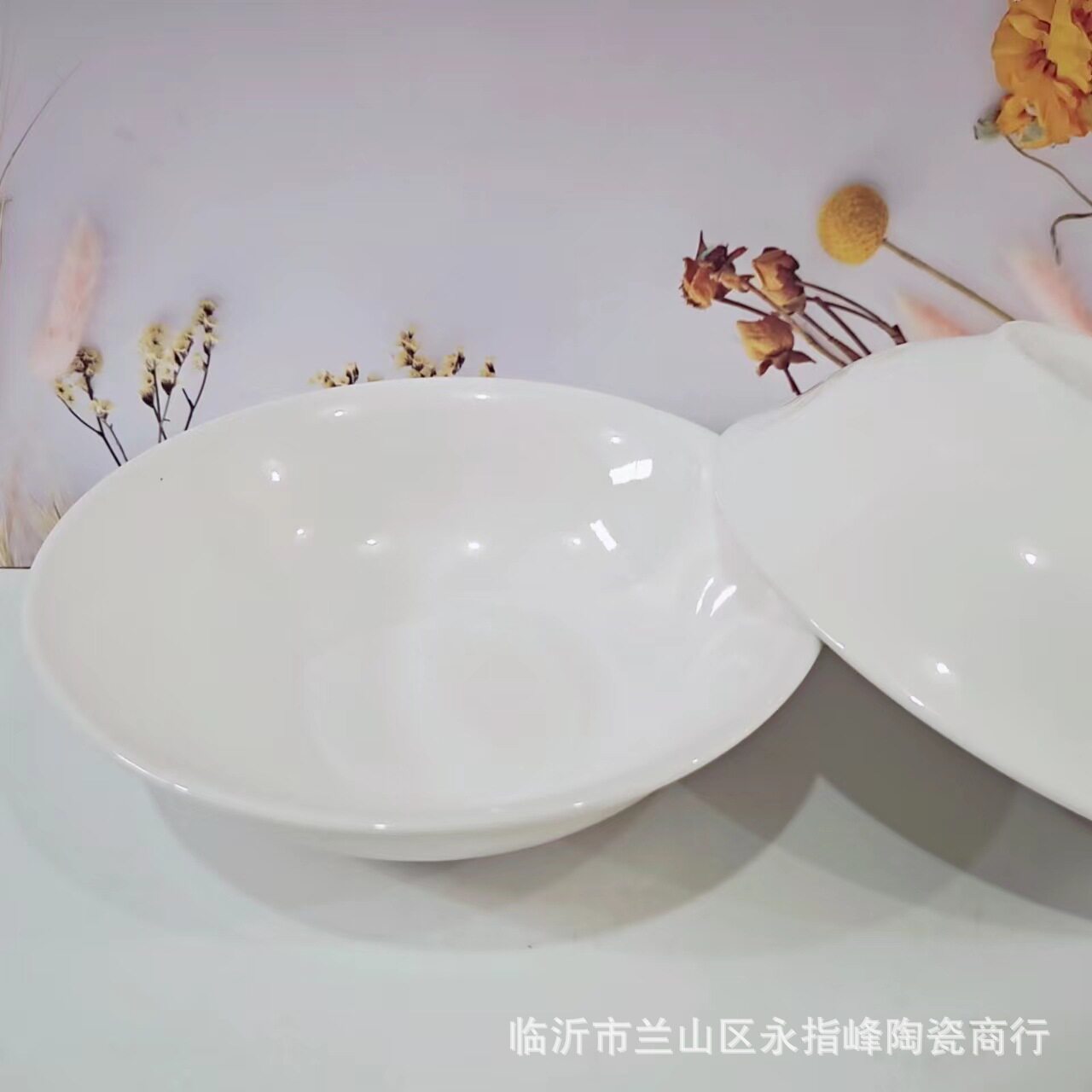 Simple Style White Porcelain Bowl Series Hotel Household Ceramic Bowl suit Series Printed White Porcelain Ceramic Wholesale