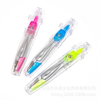 Foreign trade cross-border boxed independent single metal student children's compasses alloy color compasses suit wholesale