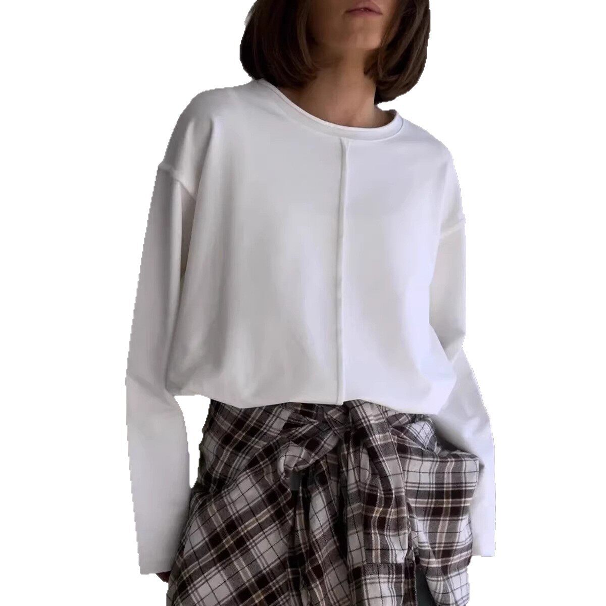 Womens Loose Fit Distressed Cotton Long Sleeve T Shirt Soft Knit Fabric Casual Style Spring Summer Wear Wholesale