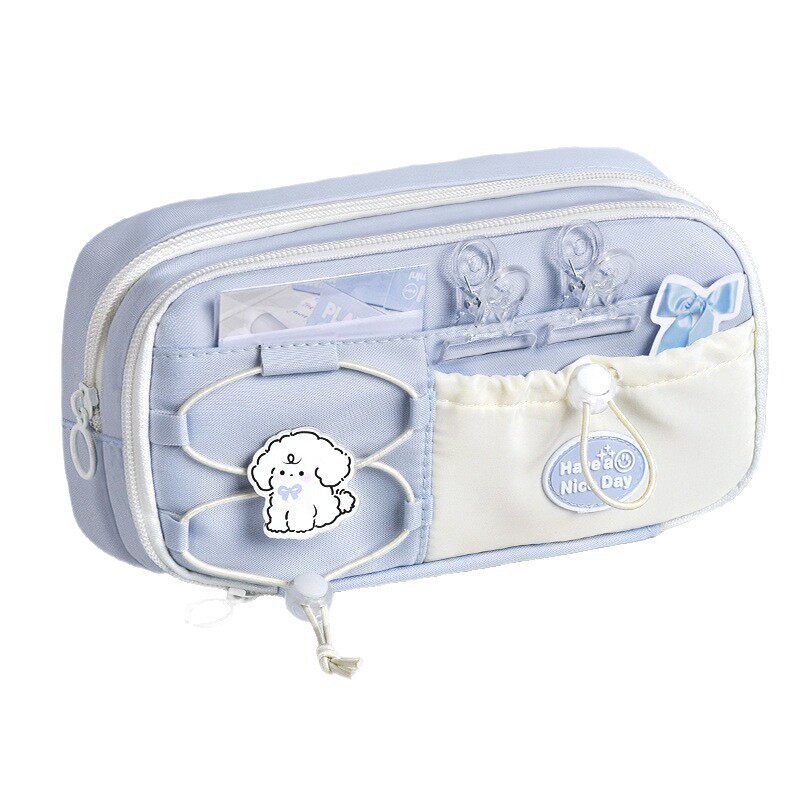 Ins Style Simple Stationery Box Pencil Case for Elementary School Students, Middle School Students, High School Students, Girls' Stationery Bag, Stationery Pen Bag