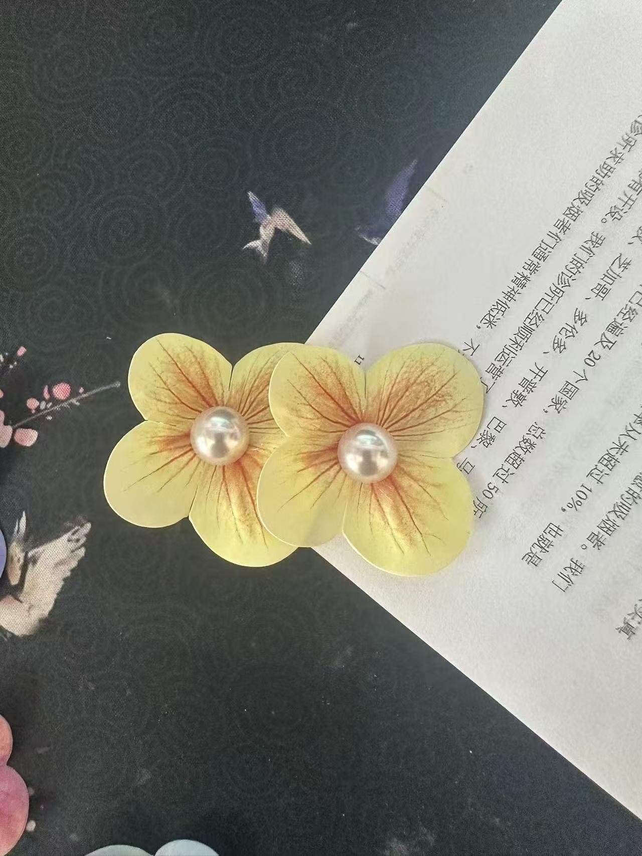发卡刘海网纱大森系欧根纱花朵发夹女高颜值超仙ins风边夹春夏度